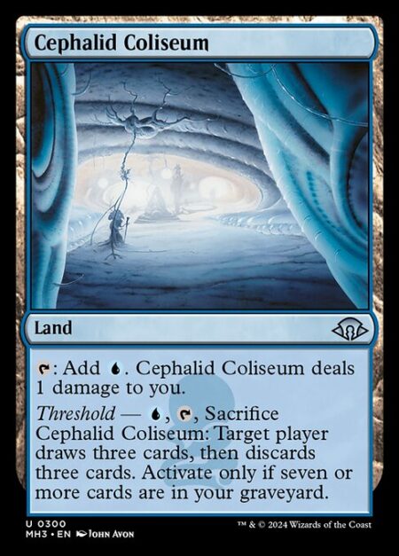 Cephalid Coliseum - {T}: Add {U}. Cephalid Coliseum deals 1 damage to you.