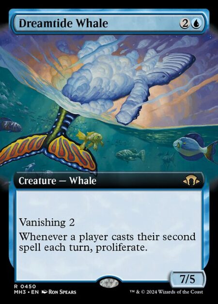 Dreamtide Whale - Vanishing 2 (This creature enters the battlefield with two time counters on it. At the beginning of your upkeep