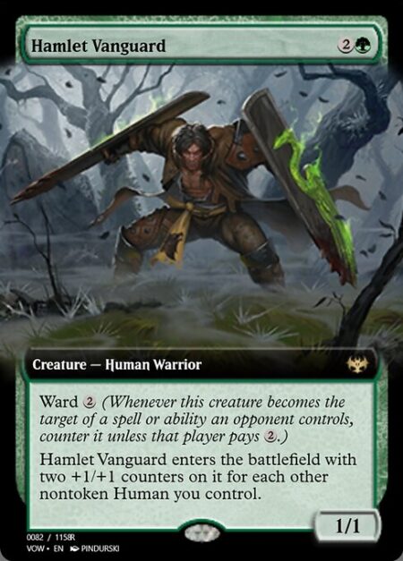 Hamlet Vanguard - Ward {2} (Whenever this creature becomes the target of a spell or ability an opponent controls