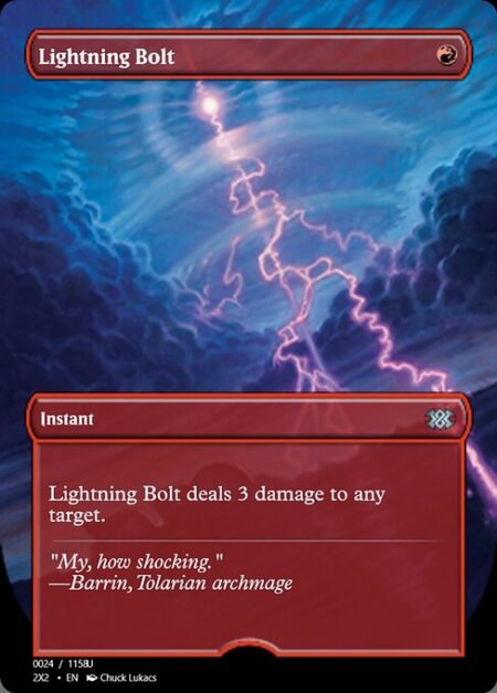 Lightning Bolt - Lightning Bolt deals 3 damage to any target.