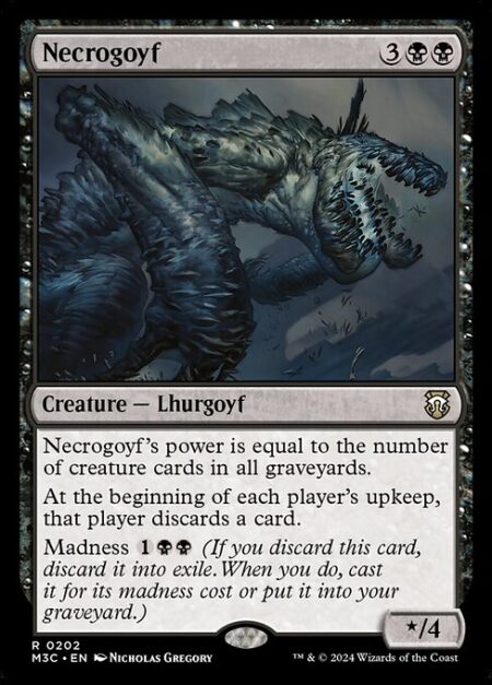 Necrogoyf - Necrogoyf's power is equal to the number of creature cards in all graveyards.