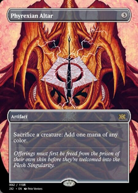 Phyrexian Altar - Sacrifice a creature: Add one mana of any color.