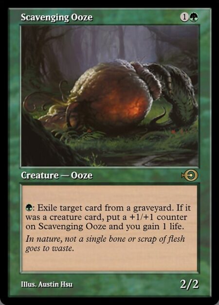 Scavenging Ooze - {G}: Exile target card from a graveyard. If it was a creature card