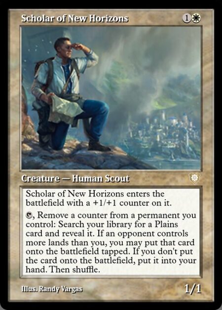 Scholar of New Horizons - Scholar of New Horizons enters the battlefield with a +1/+1 counter on it.