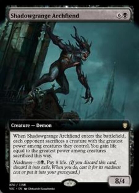 Shadowgrange Archfiend - When Shadowgrange Archfiend enters the battlefield