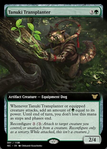 Tanuki Transplanter - Whenever Tanuki Transplanter or equipped creature attacks