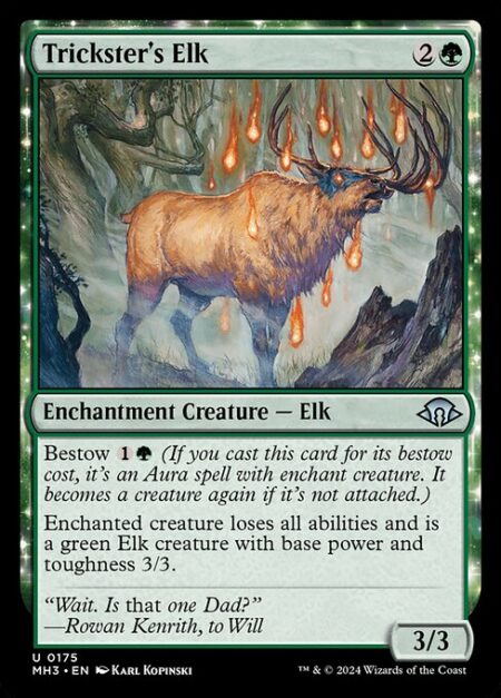 Trickster's Elk - Bestow {1}{G} (If you cast this card for its bestow cost