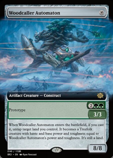 Woodcaller Automaton - Prototype {2}{G}{G} — 3/3 (You may cast this spell with different mana cost