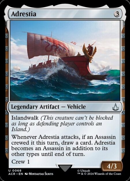 Adrestia - Islandwalk (This creature can't be blocked as long as defending player controls an Island.)