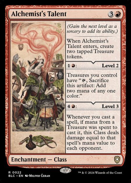 Alchemist's Talent - (Gain the next level as a sorcery to add its ability.)