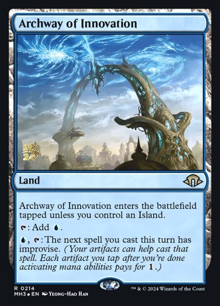 Archway of Innovation - Archway of Innovation enters tapped unless you control an Island.