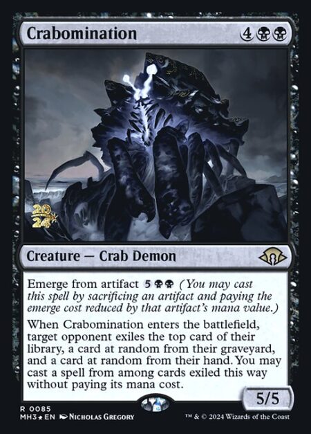 Crabomination - Emerge from artifact {5}{B}{B} (You may cast this spell by sacrificing an artifact and paying the emerge cost reduced by that artifact's mana value.)