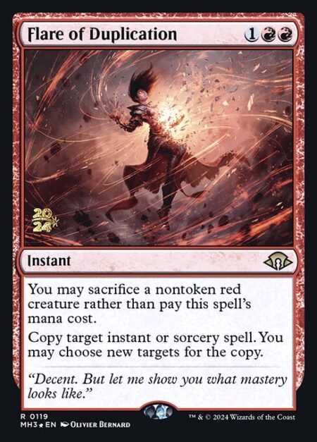 Flare of Duplication - You may sacrifice a nontoken red creature rather than pay this spell's mana cost.