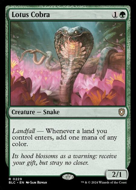 Lotus Cobra - Landfall — Whenever a land you control enters