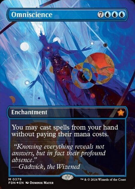 Omniscience - You may cast spells from your hand without paying their mana costs.