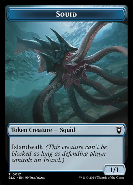 Squid - Islandwalk (This creature can't be blocked as long as defending player controls an Island.)