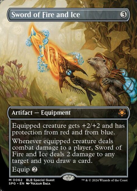 Sword of Fire and Ice - Equipped creature gets +2/+2 and has protection from red and from blue.