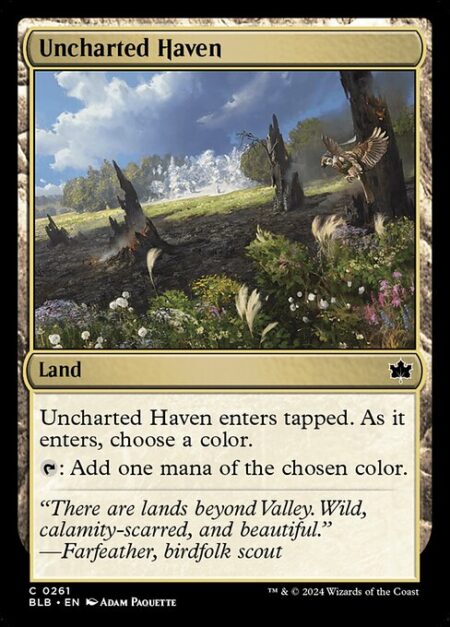 Uncharted Haven - Uncharted Haven enters tapped. As it enters