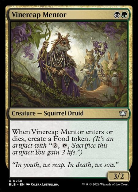 Vinereap Mentor - When Vinereap Mentor enters or dies