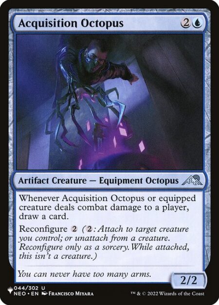 Acquisition Octopus - Whenever Acquisition Octopus or equipped creature deals combat damage to a player