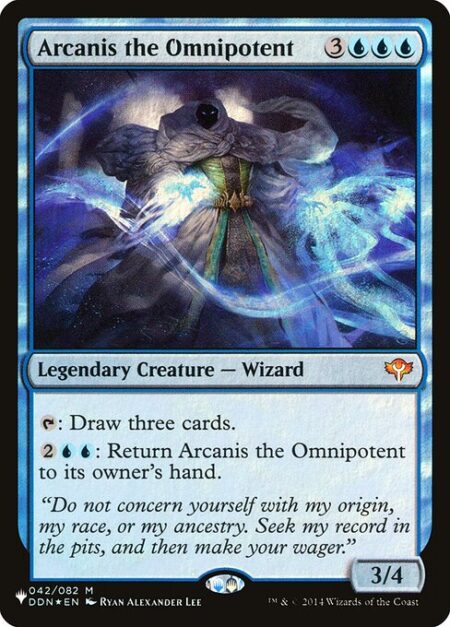 Arcanis the Omnipotent - {T}: Draw three cards.