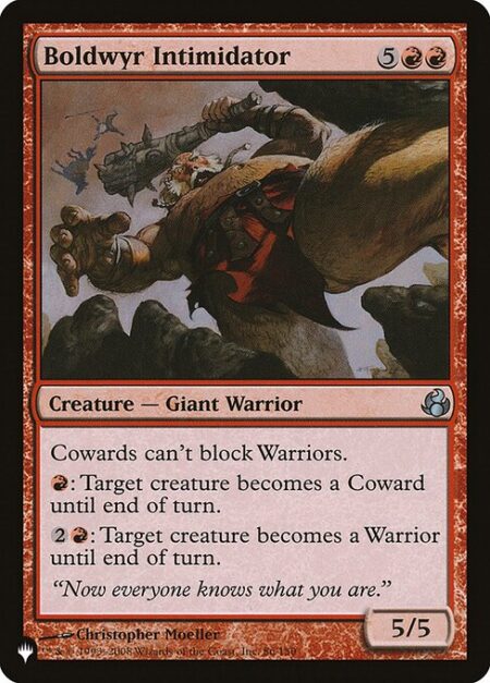 Boldwyr Intimidator - Cowards can't block Warriors.