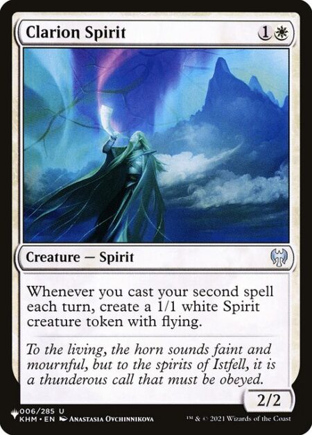 Clarion Spirit - Whenever you cast your second spell each turn