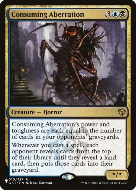 Consuming Aberration - Consuming Aberration's power and toughness are each equal to the number of cards in your opponents' graveyards.