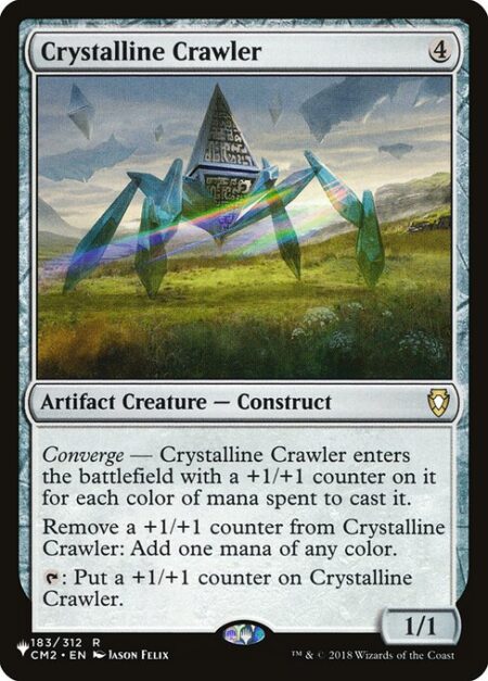 Crystalline Crawler - Converge — Crystalline Crawler enters with a +1/+1 counter on it for each color of mana spent to cast it.