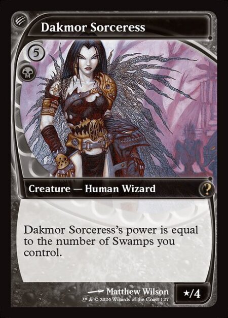 Dakmor Sorceress - Dakmor Sorceress's power is equal to the number of Swamps you control.