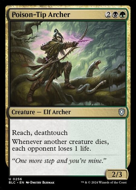 Poison-Tip Archer - Reach (This creature can block creatures with flying.)