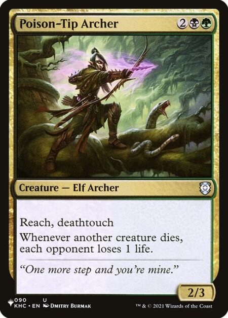 Poison-Tip Archer - Reach (This creature can block creatures with flying.)