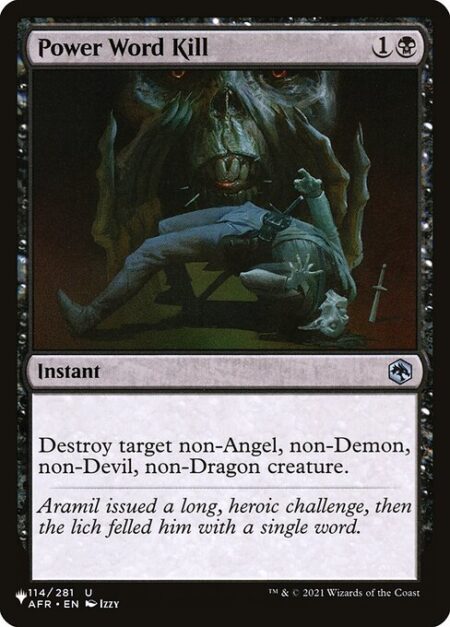 Power Word Kill - Destroy target non-Angel