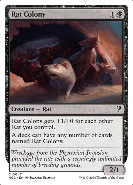 Rat Colony - Rat Colony gets +1/+0 for each other Rat you control.