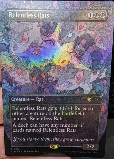 Relentless Rats - Relentless Rats gets +1/+1 for each other creature on the battlefield named Relentless Rats.