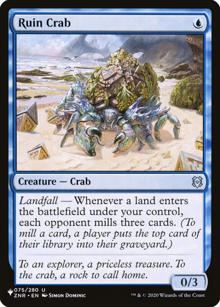 Ruin Crab - Landfall — Whenever a land you control enters