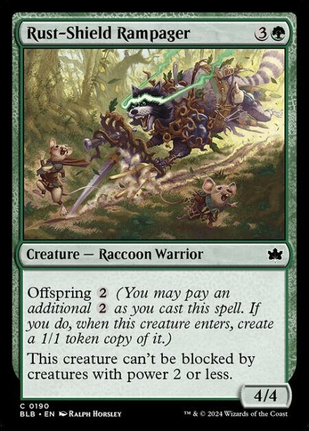 Rust-Shield Rampager - Offspring {2} (You may pay an additional {2} as you cast this spell. If you do