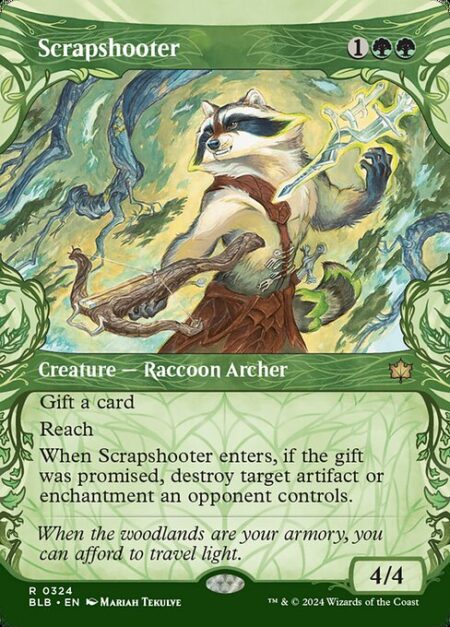 Scrapshooter - Gift a card (You may promise an opponent a gift as you cast this spell. If you do