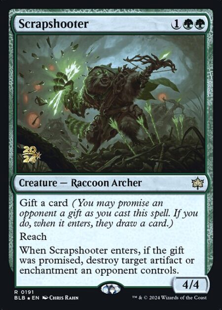 Scrapshooter - Gift a card (You may promise an opponent a gift as you cast this spell. If you do