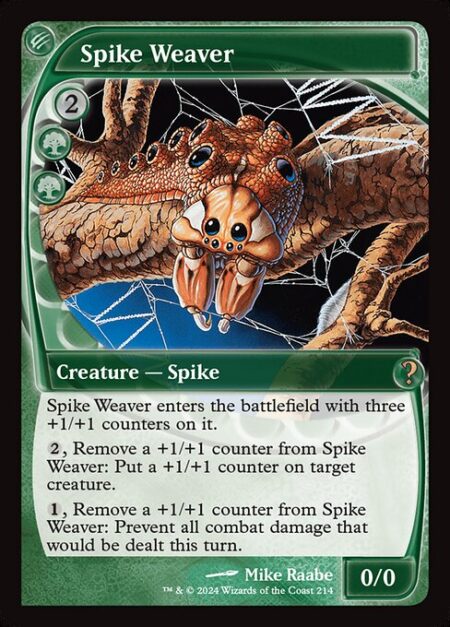 Spike Weaver - Spike Weaver enters with three +1/+1 counters on it.