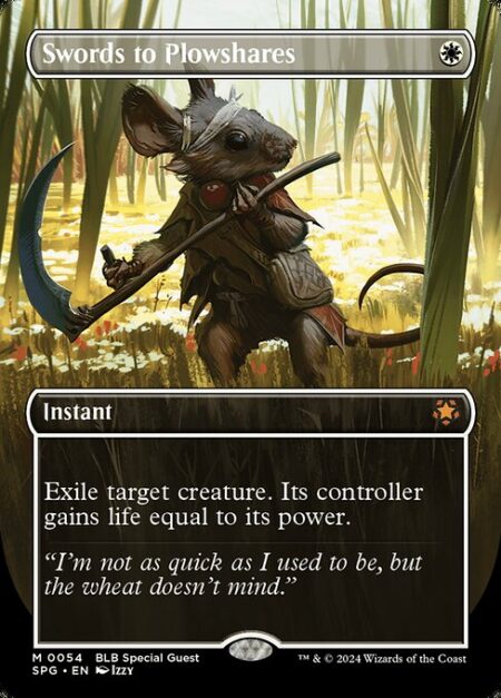 Swords to Plowshares - Exile target creature. Its controller gains life equal to its power.