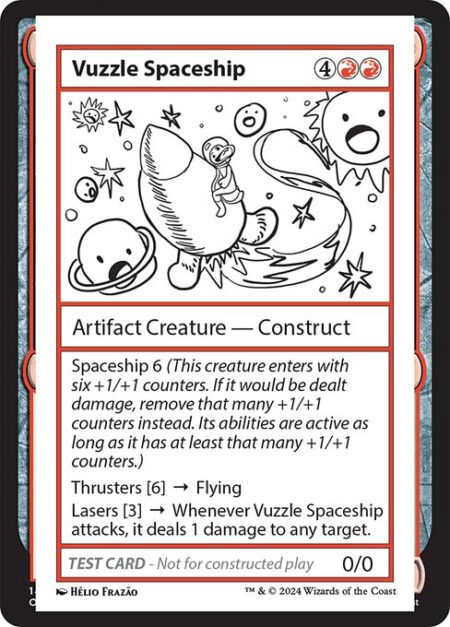 Vuzzle Spaceship - Spaceship 6 (This creature enters with six +1/+1 counters. If it would be dealt damage