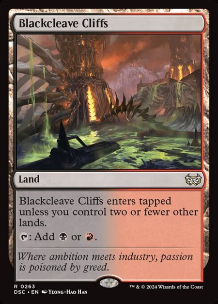 Blackcleave Cliffs - Blackcleave Cliffs enters tapped unless you control two or fewer other lands.