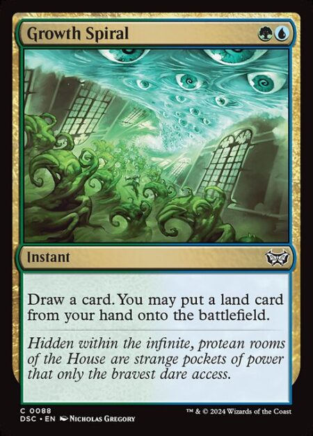 Growth Spiral - Draw a card. You may put a land card from your hand onto the battlefield.