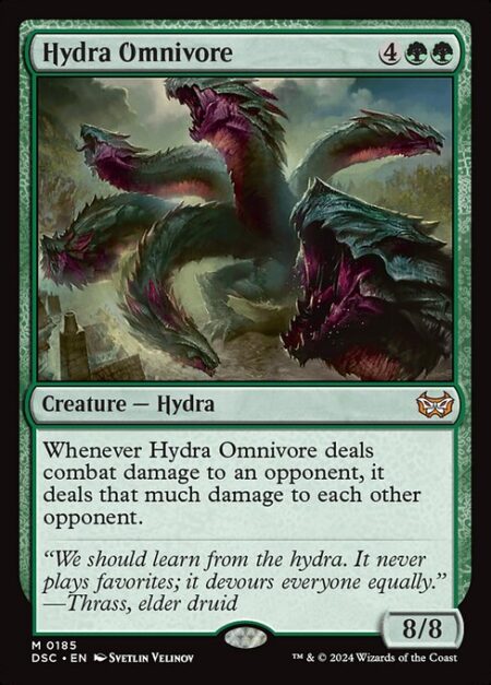 Hydra Omnivore - Whenever Hydra Omnivore deals combat damage to an opponent