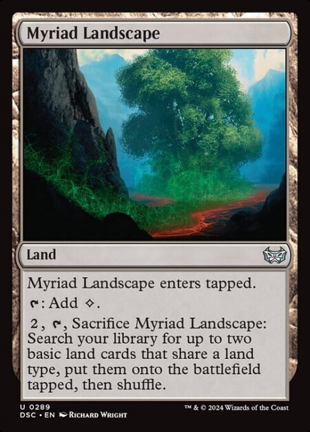 Myriad Landscape - Myriad Landscape enters tapped.