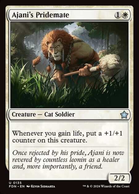 Ajani's Pridemate - Whenever you gain life