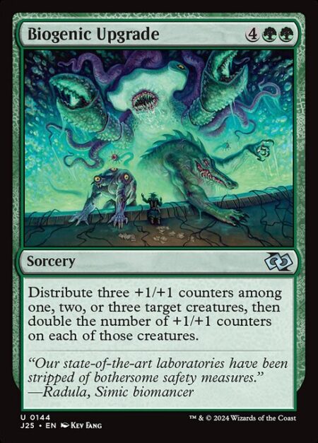 Biogenic Upgrade - Distribute three +1/+1 counters among one