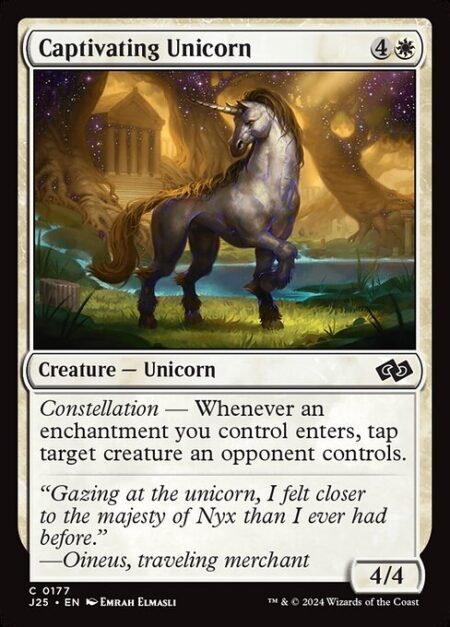 Captivating Unicorn - Constellation — Whenever an enchantment you control enters