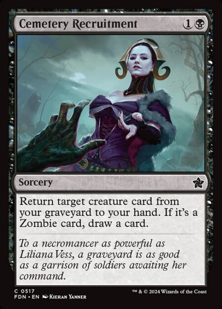 Cemetery Recruitment - Return target creature card from your graveyard to your hand. If it's a Zombie card